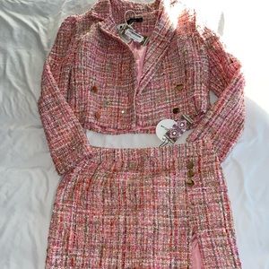 COPY - Boohoo pink suit skirt set size 10.not sold